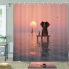 Lonely Elephant and Dog Shower Curtain with Fabric Bathroom Decor and Elephant Quotes