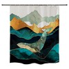 Lonely Whale Shower Curtain Modern Art Bathroom Decor Waterproof Fabric 