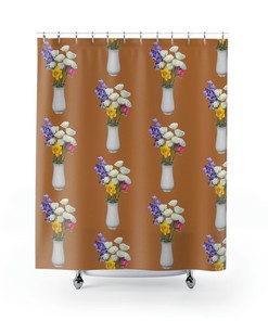 Long Boho Tropical Farmhouse Floral Shower Curtain For Kids Bathroom Shower Decor