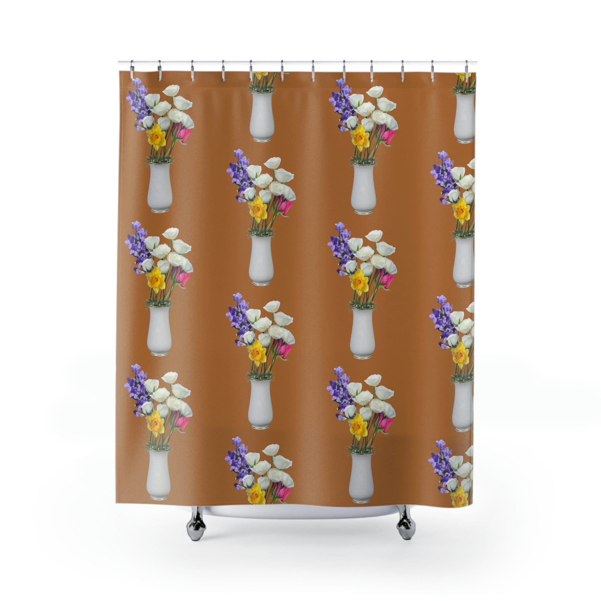 Long Boho Tropical Farmhouse Floral Shower Curtain For Kids Bathroom Shower Decor
