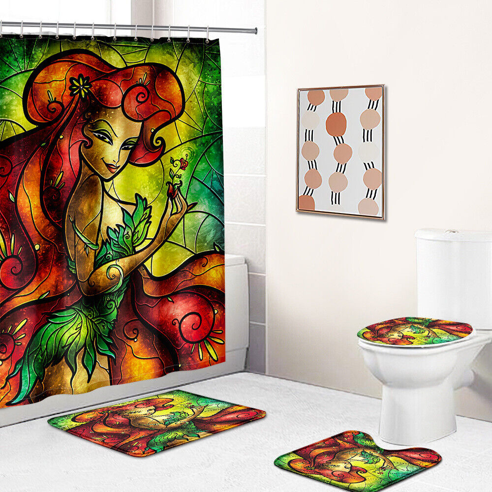 Long Hair Princess Waterproof Shower Curtain with Fantasy Design and Machine Washable Fabric