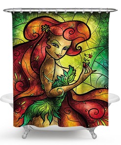 Long Hair Princess Waterproof Shower Curtain with Fantasy Design and Machine Washable Fabric