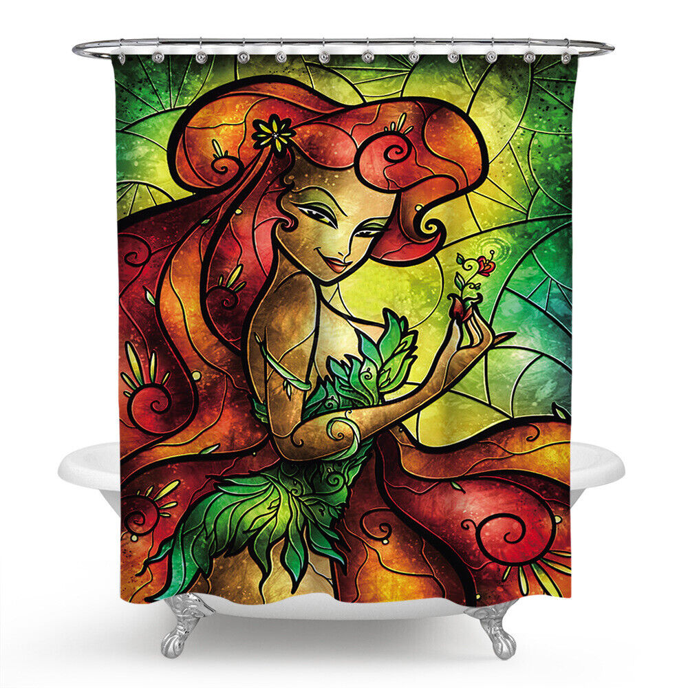 Long Hair Princess Waterproof Shower Curtain with Fantasy Design and Machine Washable Fabric