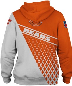 Long Sleeve All Over Print 3D Chicago Bears Zip Up Hoodie - Perfect Gifts For Fans