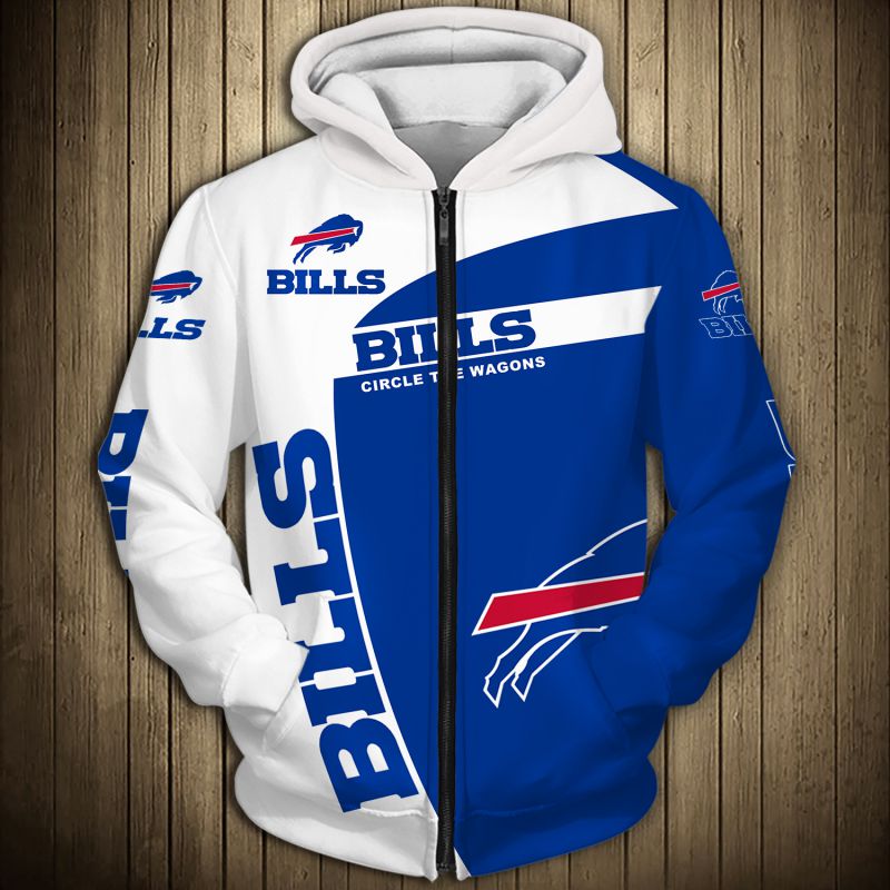 Long Sleeve Gifts For Buffalo Bills Fans, All Over Print With 3D Zip Hoodie Design