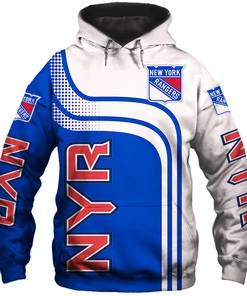 Long Sleeve Hooded Gifts For Fans - All Over Print Zip Up Hoodie For New York Rangers