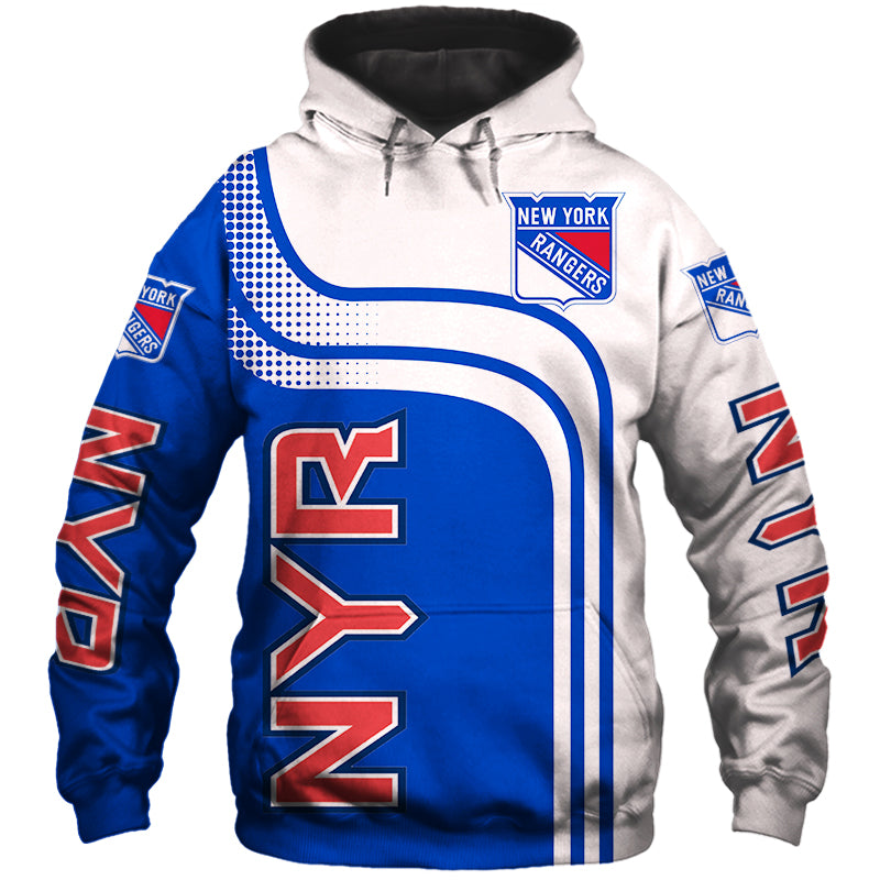 Long Sleeve Hooded Gifts For Fans - All Over Print Zip Up Hoodie For New York Rangers