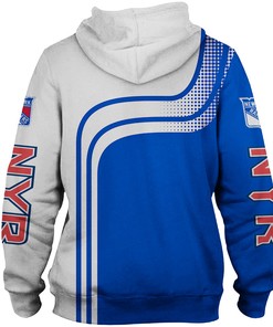 Long Sleeve Hooded Gifts For Fans - All Over Print Zip Up Hoodie For New York Rangers