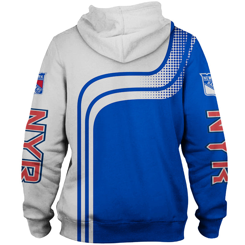 Long Sleeve Hooded Gifts For Fans - All Over Print Zip Up Hoodie For New York Rangers