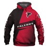 Long Sleeve Zip Hoodie For Atlanta Falcons Fans In 3D Design