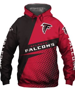 Long Sleeve Zip Hoodie For Atlanta Falcons Fans In 3D Design