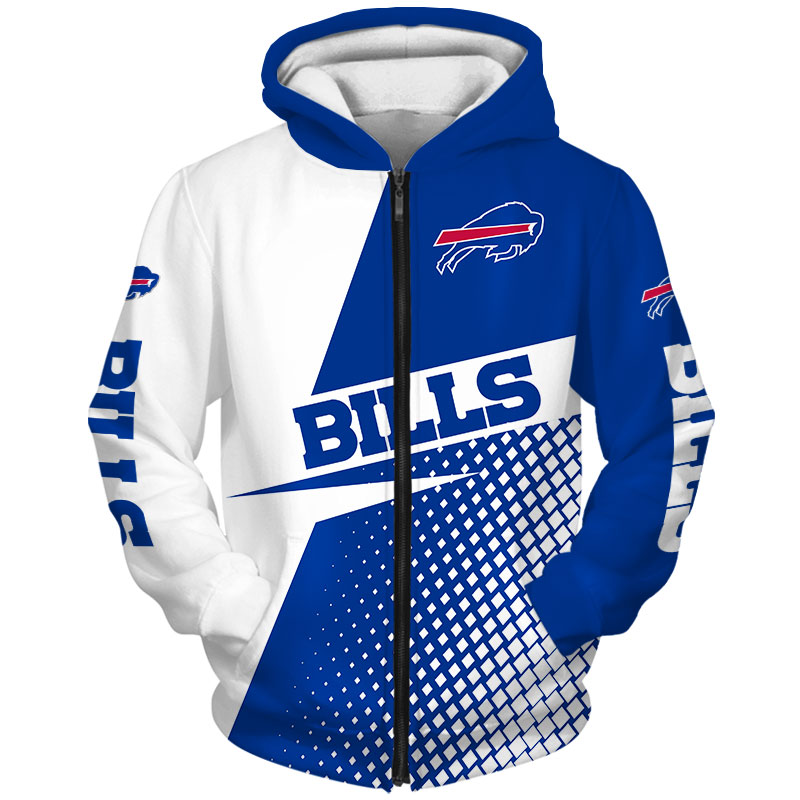 Long Sleeve Zip Hoodie For Buffalo Bills Fans, A Must-Have Item
