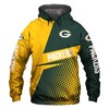 Long Sleeve Zip Up Hoodie For Fans Of Green Bay Packers With All Over Print
