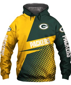 Long Sleeve Zip Up Hoodie For Fans Of Green Bay Packers With All Over Print