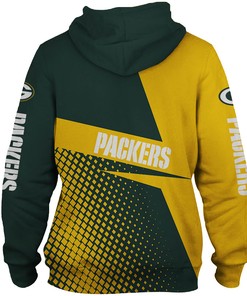 Long Sleeve Zip Up Hoodie For Fans Of Green Bay Packers With All Over Print