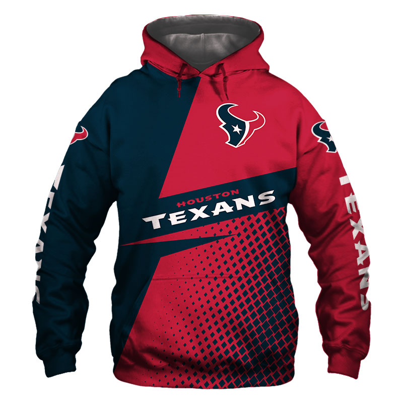Long Sleeve Zip Up Hoodie For Fans Of Houston Texans With All Over Print