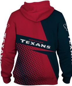Long Sleeve Zip Up Hoodie For Fans Of Houston Texans With All Over Print