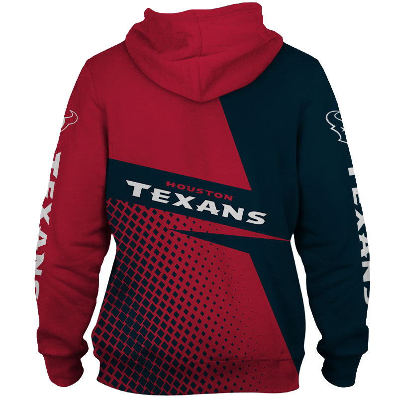 Long Sleeve Zip Up Hoodie For Fans Of Houston Texans With All Over Print