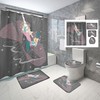 Long horned Mermaid Shower Curtain Set with Waterproof Fabric and Ocean Under The Sea Theme