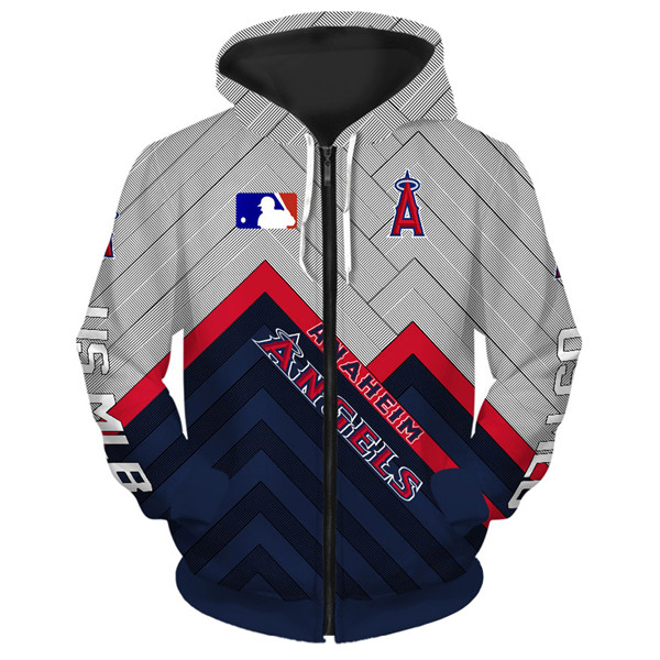Los Angeles Angels Baseball All Over Print 3D Zip Hoodie Gift For Fan Mlb
