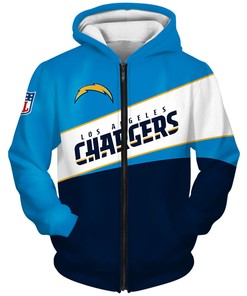 Los Angeles Chargers 3D All Over Print Zip Hoodie Printful