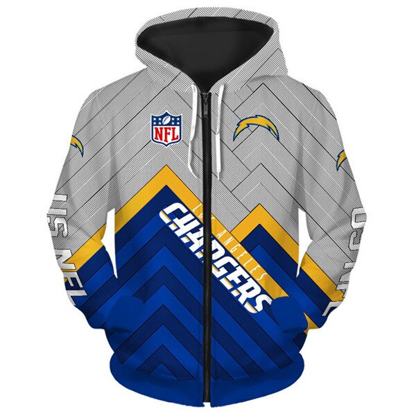 Los Angeles Chargers All Over Print Hoodie Pullover - Full Size