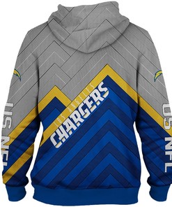 Los Angeles Chargers All Over Print Hoodie Pullover - Full Size