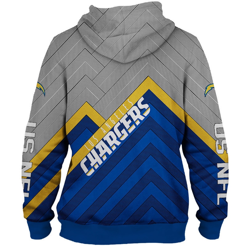 Los Angeles Chargers All Over Print Hoodie Pullover - Full Size