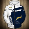 Los Angeles Chargers All Over Print Hoodie With Hooded Long Sleeve Gifts For Fans