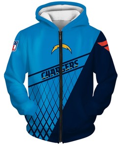 Los Angeles Chargers All Over Print Zip Hoodie Gift For Fan - All Over Print Hoodie Printful