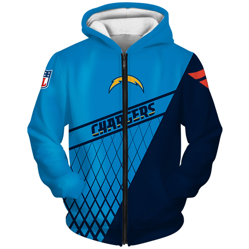 Los Angeles Chargers All Over Print Zip Hoodie Gift For Fan - All Over Print Hoodie Printful