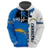 Los Angeles Chargers All Over Print Zip Up Hoodie Men