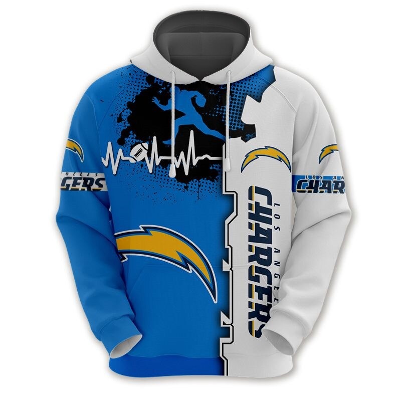 Los Angeles Chargers All Over Print Zip Up Hoodie Men