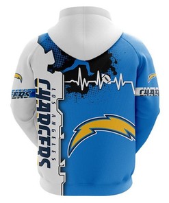 Los Angeles Chargers All Over Print Zip Up Hoodie Men