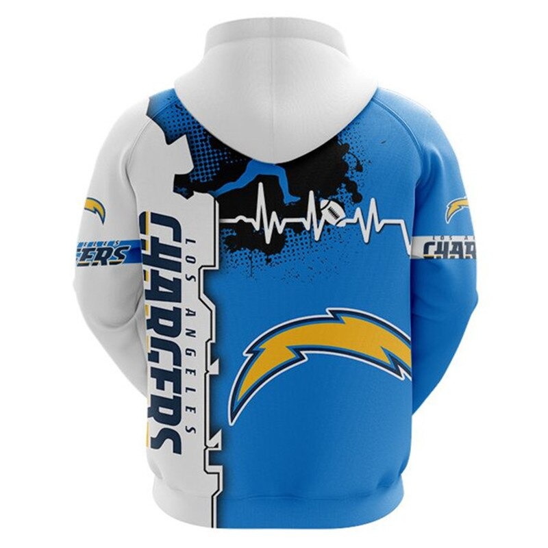 Los Angeles Chargers All Over Print Zip Up Hoodie Men