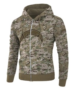 Los Angeles Chargers Army Graphic All Over Print Zip Hoodie Pullover Gift For Fans