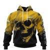 Los Angeles Chargers Custom Name & Number 3D Skull Hoodie Blackground Smoke All Over Print Hoodie Gifts For Fans