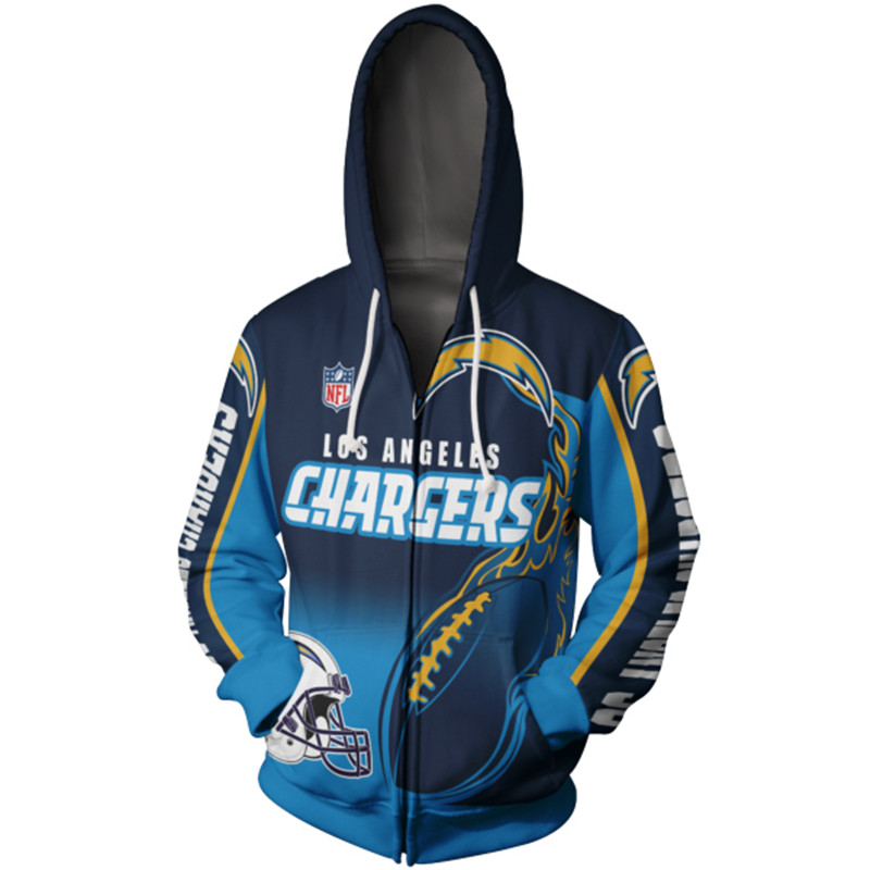 Los Angeles Chargers Cute Flame Balls Graphic All Over Print Zip Hoodie Gifts For Fans