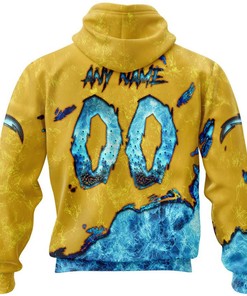 Los Angeles Chargers Devil Eyes All Over Print Hoodie Gift For Fans
