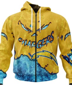 Los Angeles Chargers Devil Eyes All Over Print Hoodie Gift For Fans