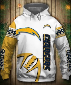 Los Angeles Chargers Graphic Balls All Over Print Zip Hoodie Pullover