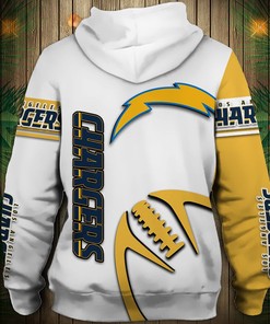 Los Angeles Chargers Graphic Balls All Over Print Zip Hoodie Pullover