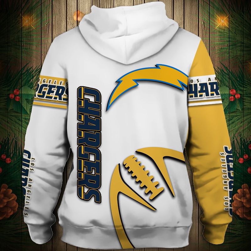 Los Angeles Chargers Graphic Balls All Over Print Zip Hoodie Pullover