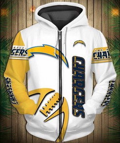 Los Angeles Chargers Graphic Balls All Over Print Zip Hoodie Pullover