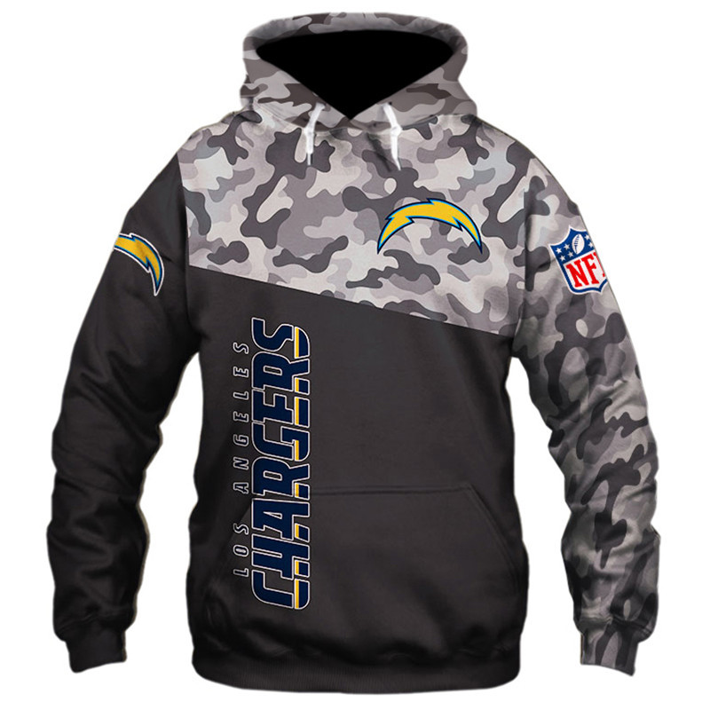 Los Angeles Chargers Military 3D All Over Print Zip Hoodie Long Sleeve New Season For Nfl Fans