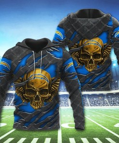 Los Angeles Chargers Skull 3D Hoodie - Great Gift For Fans