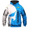 Los Angeles Chargers Skull Printed 3D All Over Print Hoodie Gifts For Fans