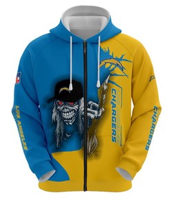 Los Angeles Chargers Ultra Death Graphic All Over Print Hoodie Gift For Halloween - 3D Print Hoodies