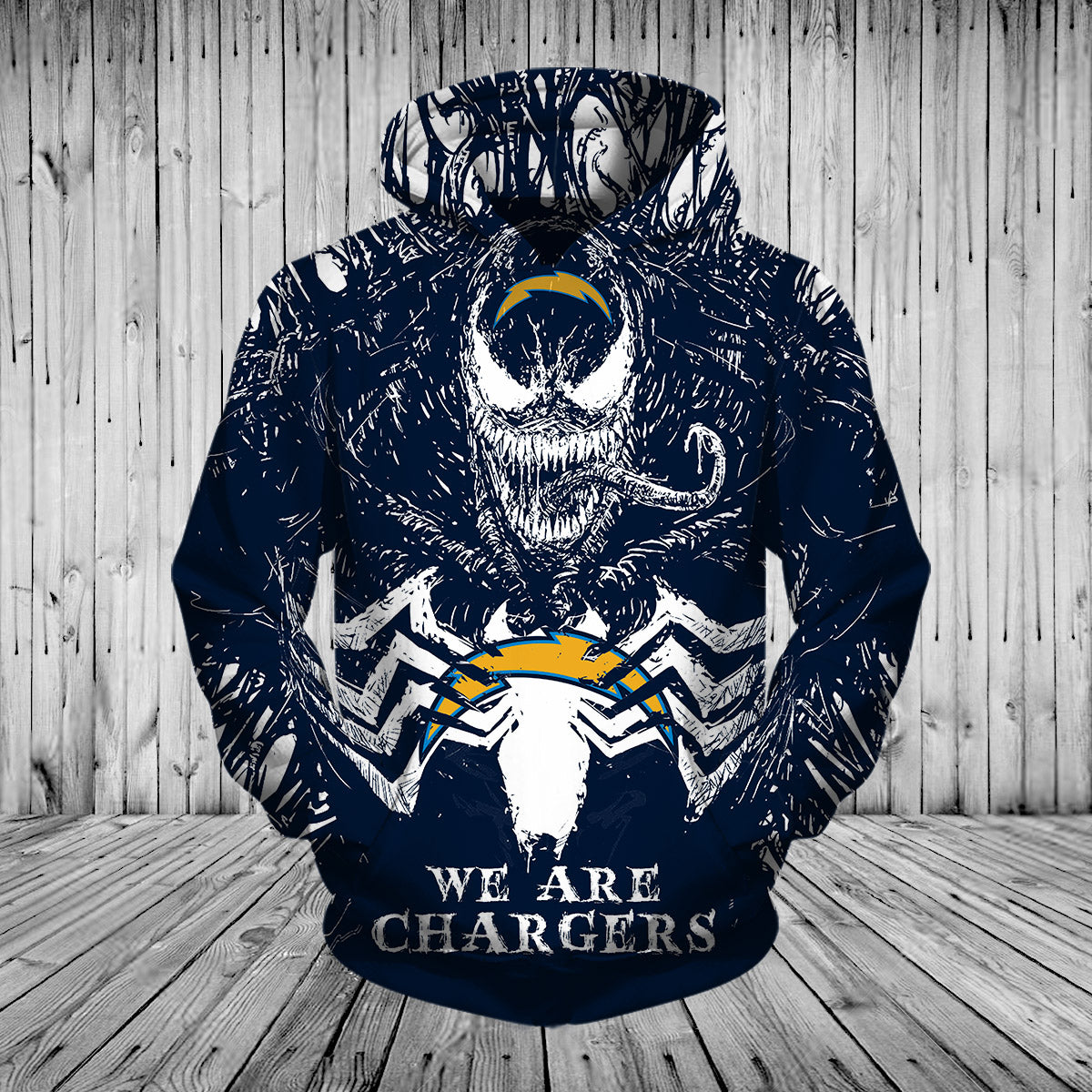 Los Angeles Chargers Venom All Over Print Pullover Hoodie 3D Gifts For Fans
