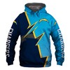 Los Angeles Chargers Zigzag Graphic All Over Print Zip Hoodie Pullover Gift For Fans